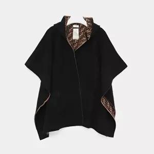 [펜디]펜디키즈 FF로고 리버시블 케시미어 후드 여아 케이프 JFQ056 AKLS F1M0T