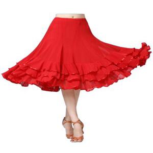 라인댄스복 치마 프릴 댄스복 스커트 탱고 자이브 댄스의상