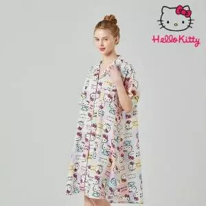 산리오 정품 헬로키티 프리미엄 부드러운 실키한 반소매 원피스 라운지웨어 HK-4512