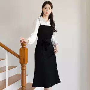 [시크라인] (~XXL까지) (기장선택)디그니티 뷔스티에 벨트 플레어 원피스 가을 하객룩 오피스룩 격식룩 빅사이즈