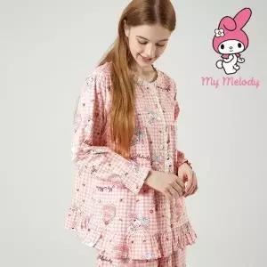 [lunaluz]산리오 마이멜로디 프리미엄 라운드 긴팔 긴소매 상하세트 MM-0081