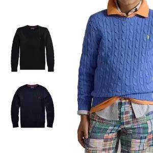 랄프로렌 보이즈 꽈배기 라운드 니트