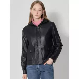 [르오트]천연양가죽100 후드 레더 자켓 사이즈 55 77까지_P406681445