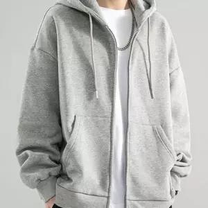 빅사이즈 후드 집업 루즈핏 남녀공용 맨투맨 무지 후드 집업 간절기 오버핏 데일리 여성 여자 점퍼