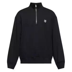 26SS 메종키츠네 폭스 헤드 컴포트 하프 집 스웨트셔츠 블랙 PM00305KM0341 P199