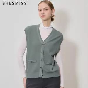 SHESMISS)] 프렌치시크 브이넥 버튼 니트 베스트 택가격 178000원)