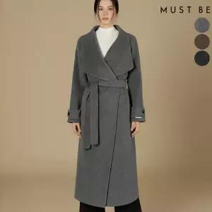 [머스트비] 여성 핸드메이드 하이넥 숄카라 울 롱코트