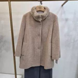 [크레송]밍크카라 탈부착 A 라인 반코트 MWCMHA69