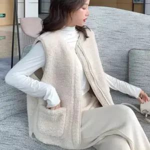 튜루투 포근핏 여성 뽀글보들조끼 양털 후리스 조끼