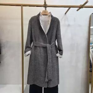 [크레송]알파카 모 하이넥 밸티드 코트 MWCMHA56DG