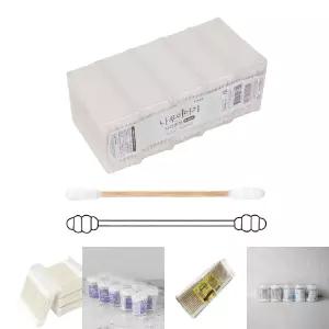 (200개입 5p) 사각통 회오리 면봉 양면/가정용/귀이개/청소/대용량/기본/다용도/귀청소/수정/화장/코청소