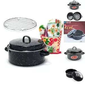 키친아트 직화 냄비 군고구마 냄비 장갑포함 28cm/고구마/굽기/군밤/굽는/구이/구운/찌기/감자/범랑/법랑