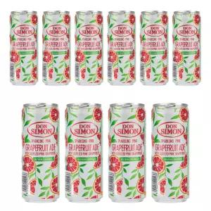 돈시몬 착즙 스파클링 자몽 에이드 탄산음료수 10개(330mlx10개) 착즙주스+탄산수