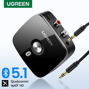 무선 송수신기UGREEN 블루투스 RCA 수신기 5.1 aptX HD 3.5mm 잭 Aux 무선 어댑터 음악 TV 자동차 5.0 오디