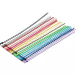컬러 군번줄 구슬 diy 열쇠고리 랜덤색상혼합 체인 목걸이 컬러군번줄 은색 고리 키링