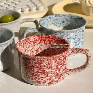 범랑컵 점박이 머그컵 예쁜주방용품 가벼운 가정용 법랑컵