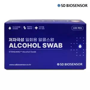 국산 에스디 저자극성 일회용 알콜스왑 알콜솜 500매 (100매 5개입) 개별포장