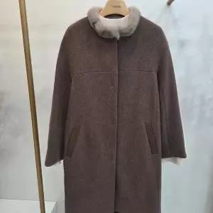 [크레송]밍크 차이나넥 모연케시미어 하프코트MWCMHA54DG