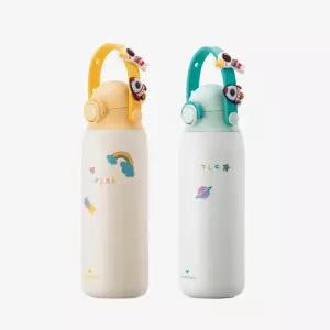 락앤락 스쿨핏 키즈 스트랩 텀블러 500ml 민트/옐로우 어린이 아동 어깨끈 보온 보냉 물병