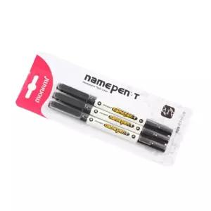 양면 트윈 가는 굵은 글씨 네임펜 3P 세트 블랙 0.4mm/필기/사인펜/네임팬/펜/유성/라이너/모나미/모닝글로