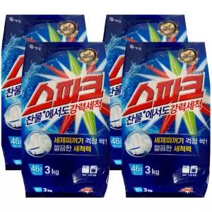 애경 스파크 오리지널 가루 세탁세제 리필 3kg x 4개