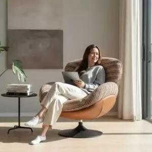 푹신한 회전 안락 소파 카페 거실 1인용소파 수유의자 