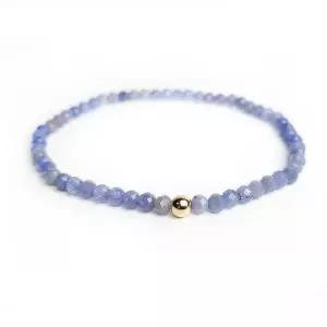 [리즈타라]14K 금볼 천연 탄자나이트 원석 팔찌 12월 탄생석 [주문제작]