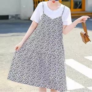 [하프클럽/]여성 원피스 여름 레이어드 레이스 반팔 나시 꽃무늬