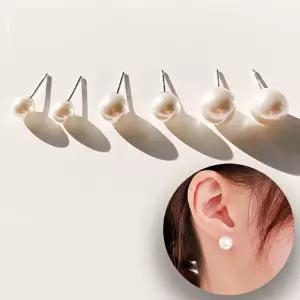 진주 은침 귀걸이 3쌍세트 혼주 웨딩 귀고리 3종