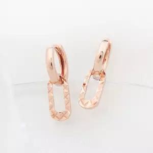 14K 금침 로즈골드 미니 컷팅 원터치 링 귀걸이