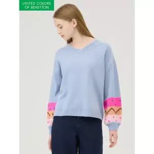 [하프클럽/베네통]벌룬 소매 도트 니트_BAKPA1611