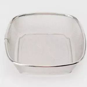 덕흥 채반 높은 채망 스텐 거름망 바구니 5호 30cm/물빠짐/사각/타공/야채/튀김/세척/소쿠리/싱크대/건조