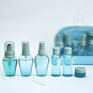 여행용 로션 공병 샴푸 화장품 소분 펌핑 크림 용기 도구 9종세트