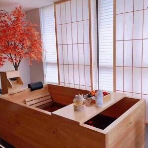 펜션 히노끼탕 목욕 욕조 노천탕 자쿠지 원목 간이 목조 풀빌라