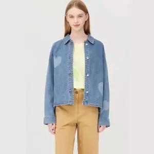 [베네통](신세계 사우스시티)하트 레이저 워싱 데님 블라우스 (BABL10541)