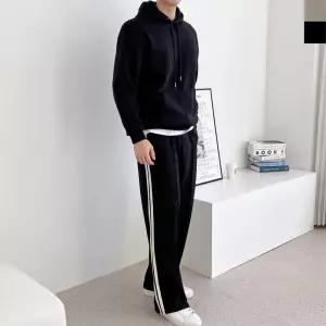 후드티 두줄 밴딩팬츠 커플 트레이닝복세트 운동복 홈웨어 트랙슈트 데일리룩 캐주얼