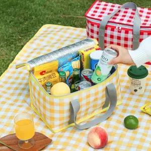 체크 가방 여름 런치백 피크닉 보냉백/수납/박스/바구니/손잡이/바스켓/이동식/통/리빙/배달/소풍/나들이백