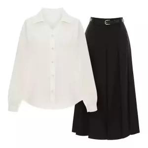 [티뷰] 블라우스벨티드스커트세트_V6A-CSE001