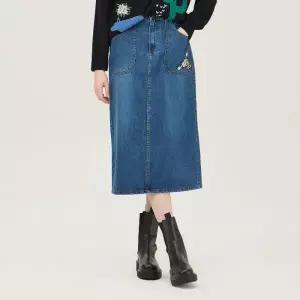 [베네통]볼링 자수 데님 스커트_BASKA2611