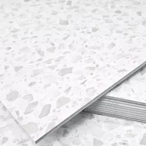 3T 점착식 데코타일 무광 테라조 화이트 그레이 GD-TL-20