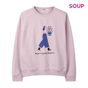 [롯데백화점]SOUP 플랜트 자수 포인트 맨투맨 티셔츠 S61TS15