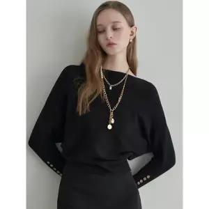 [하프클럽/]스탠다드 보트넥 가오리 니트 ML10KN770FCY