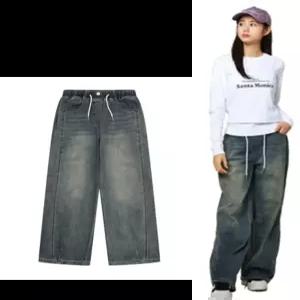 소이 주니어 봄가을옷 남여아 스트링 장식 와이드 빈티지진 고학년 중학생 바지26S1251