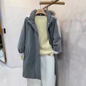 [크레송]간절기 누빔안감 후드 트렌치 NBCJYA01BDG