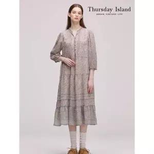 [써스데이아일랜드]보더 믹스 플라워 원피스 T242MOP141W _P416668982