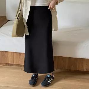 [빅사이즈]이블렛 젠트유 트임 골지 롱 스커트 제이스타일