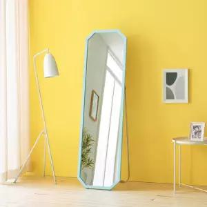 루디 파스텔 팔각 스탠드 현관 인테리어 전신거울 민트, M