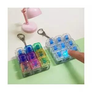 콩이네리본 투명 무지개 키보드 키캡 키링 딸깍이 소리 좋은 키캡 키링 가방장식 스트레스해소