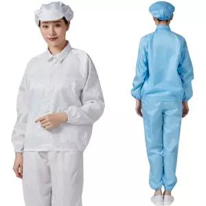 투피스 방진복 작업복 크린복 제전복 클린복 흰색 보호복 블루 상의 xxxl