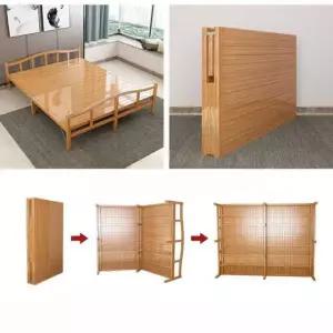 폴딩 침대 접이식 대나무 간이 이동식 싱글 시원한 평상 베드 원목 마루 방부목 라탄